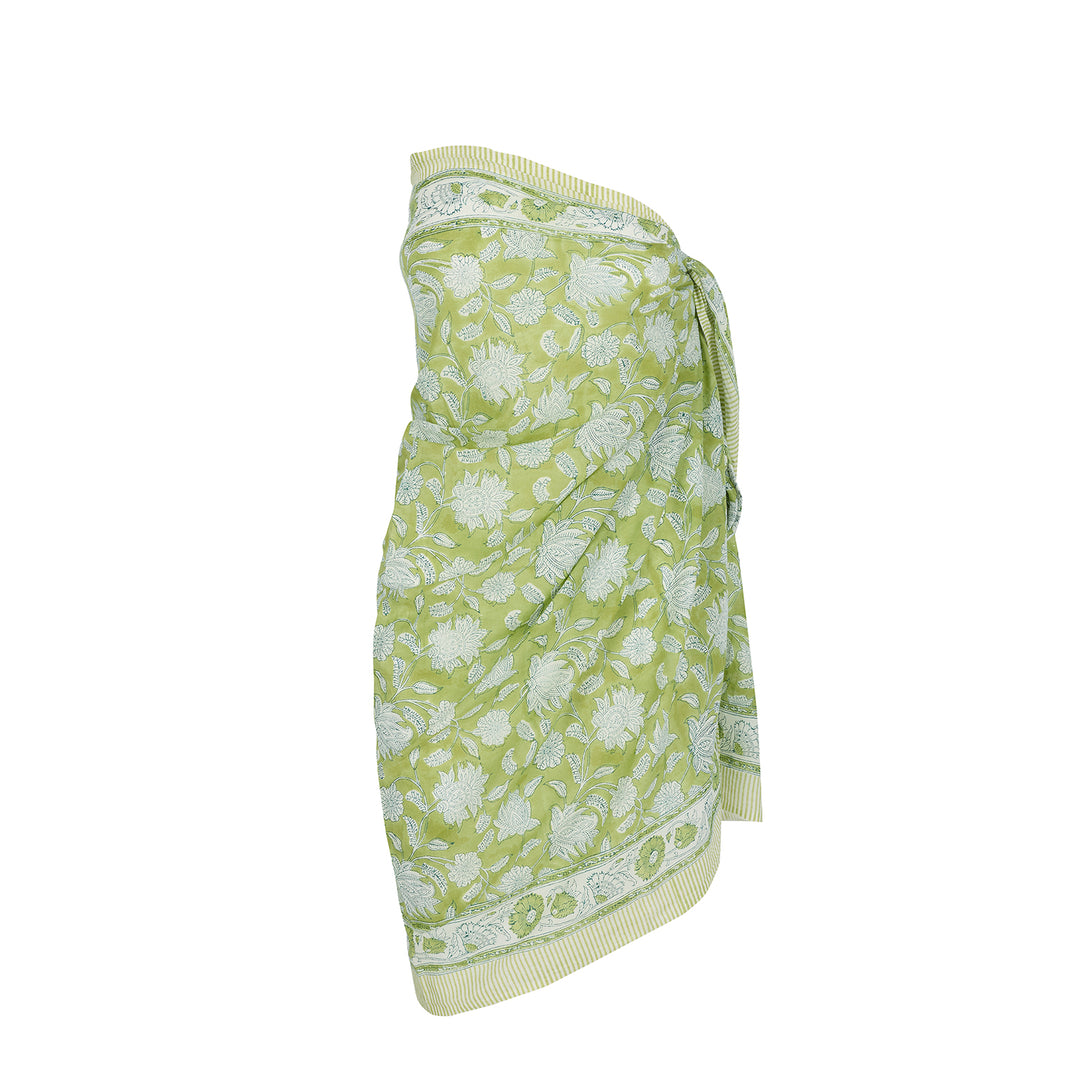100% Cotton Sarong in Citrine Champaca Print