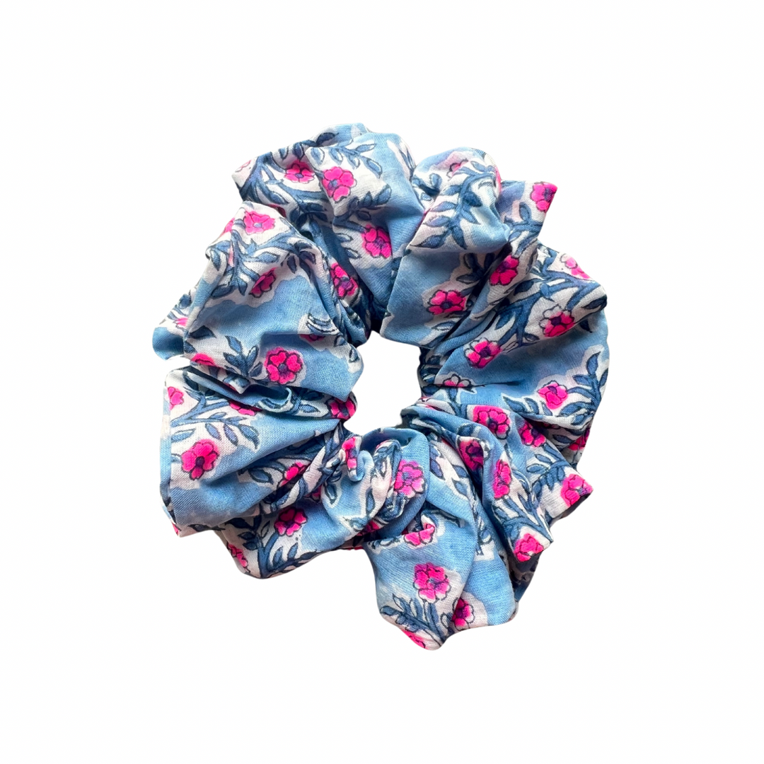 Dusty Blue Mogra Scrunchie