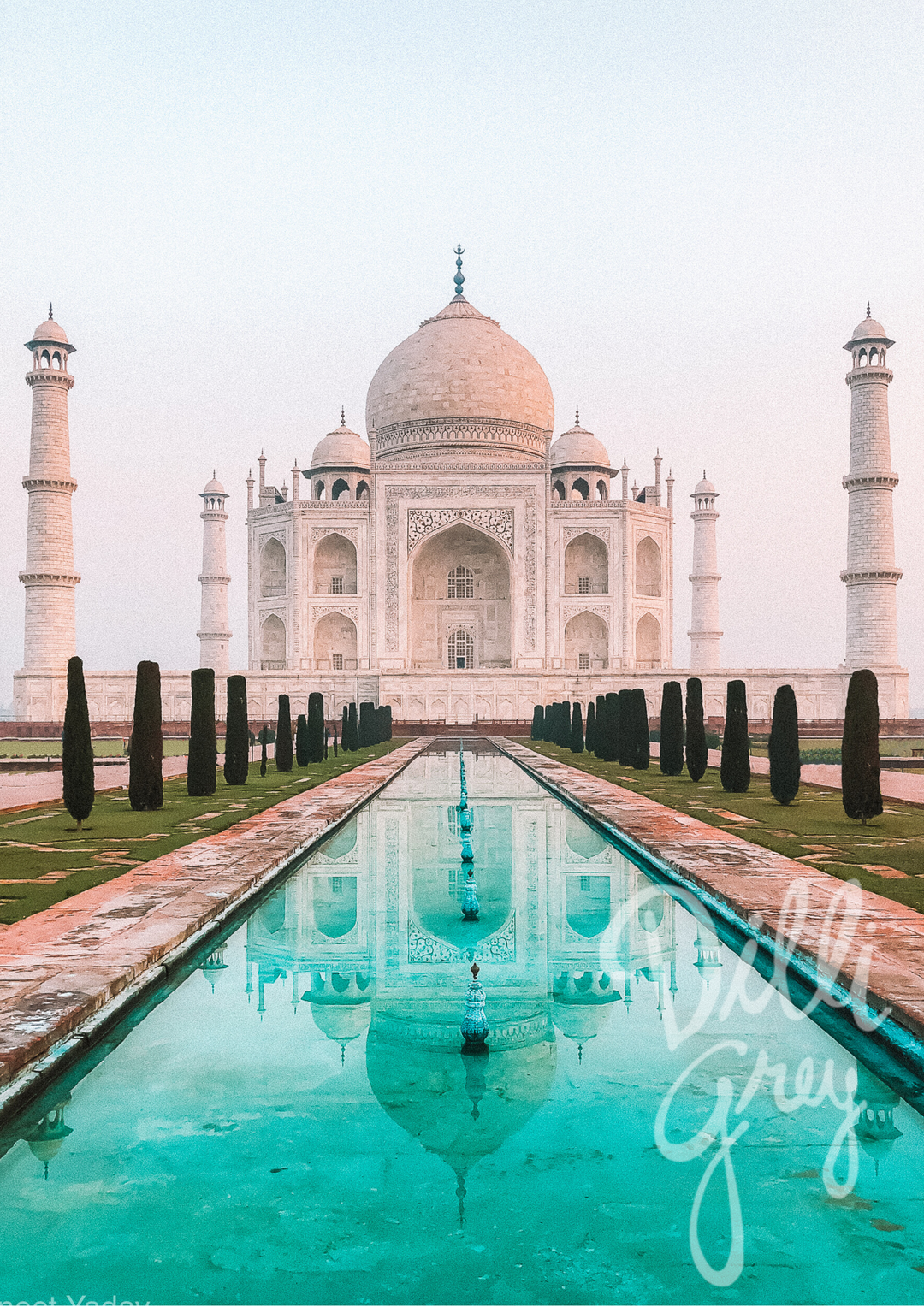 India Icons Series: Taj Mahal Print - Dilli Grey