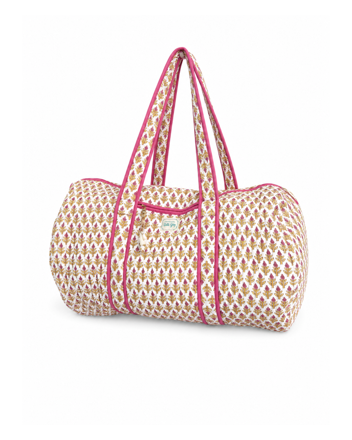Mini Buta Quilted Weekend Bag in Yellow & Pink