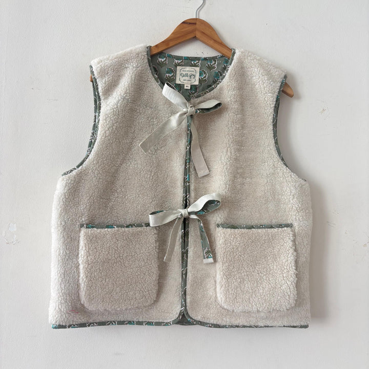 Abby Teddy Gilet in Sage Green Butta
