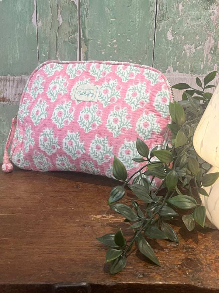 Mogra Makeup Pouch in dusty pink