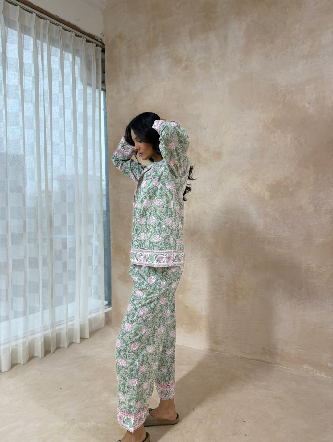 Johari Long Sleeve PJ set in sage green