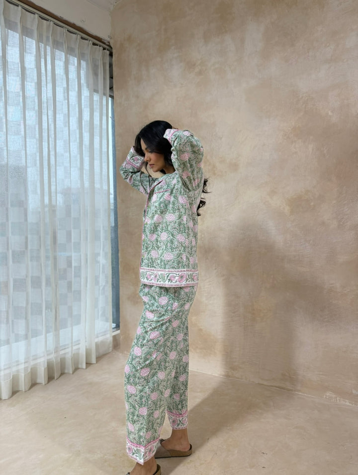 Johari Long Sleeve PJ set in sage green