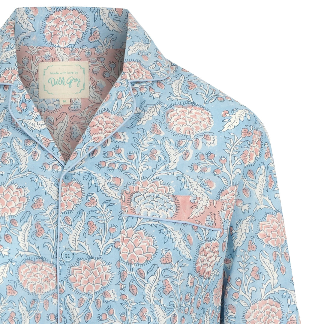 Johari Long Sleeve PJ set in Glacier Blue - SAMPLE SIZE SMALL (NO RETURN)