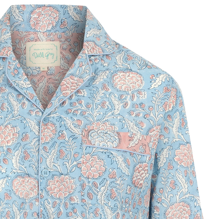 Johari Long Sleeve PJ set in Glacier Blue - SAMPLE SIZE SMALL (NO RETURN)