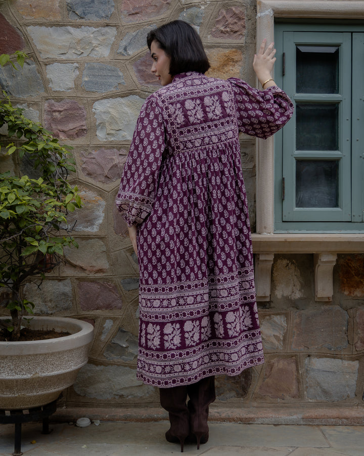 Priya Midi Dress In Burgundy - delivery beg Nov
