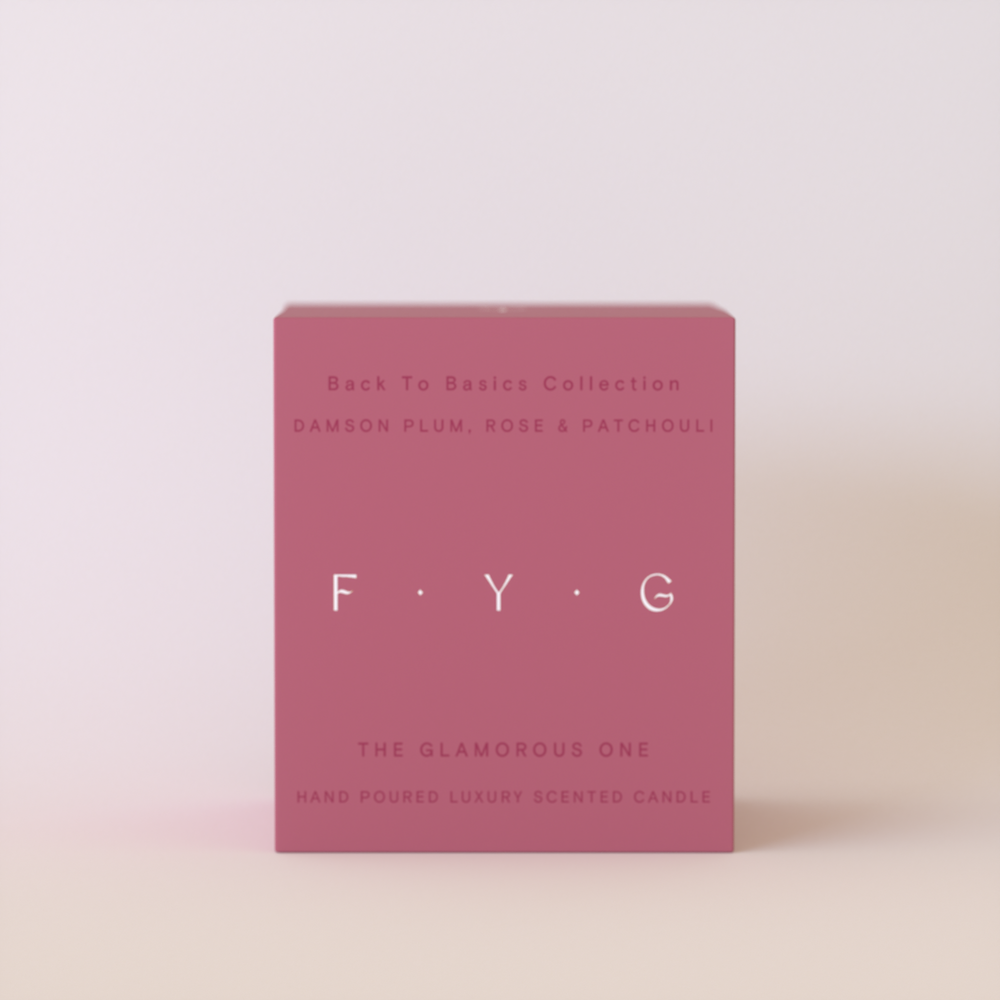 Damson Plum, Rose & Patchouli Candle: Amber / Glass - Dilli Grey