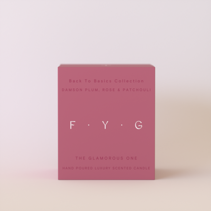 Damson Plum, Rose & Patchouli Candle: Amber / Glass - Dilli Grey