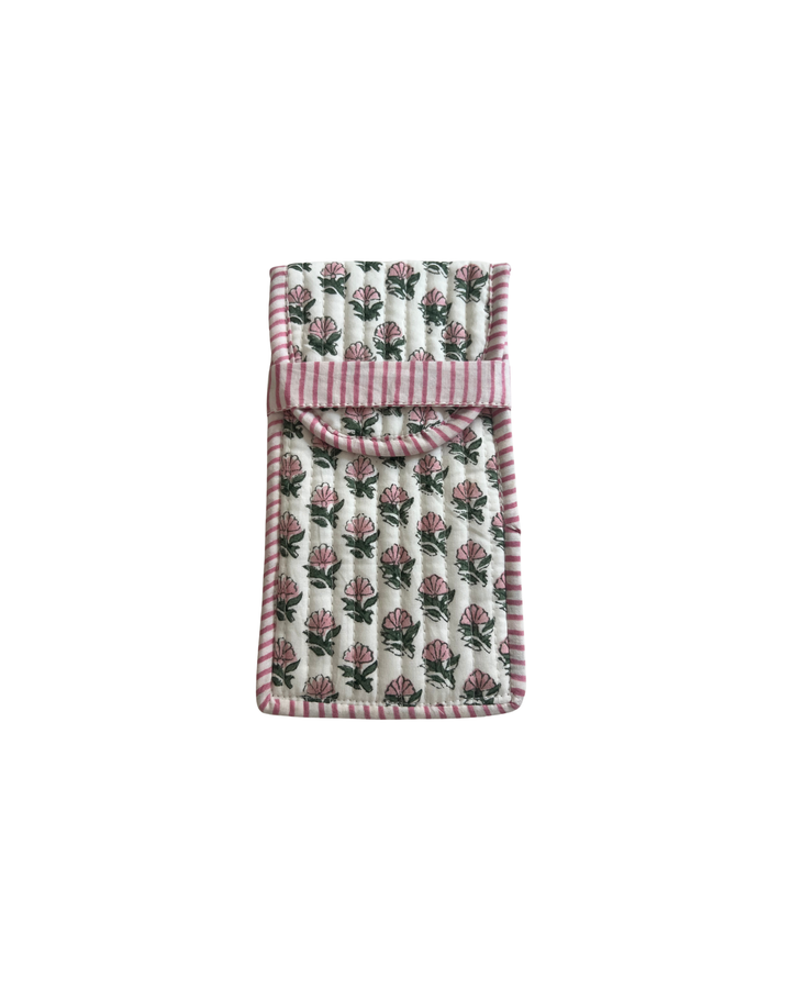 Daisy Buta Glasses Case in white & sage
