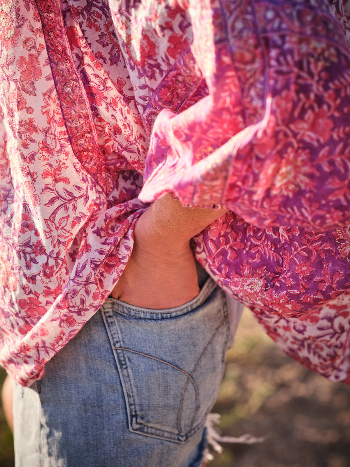 Sienna Boho Top In Magenta