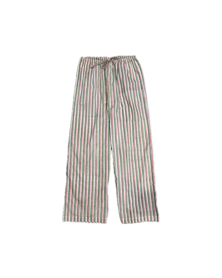 Candy Stripe PJ Trousers in Sage & Dusty Pink
