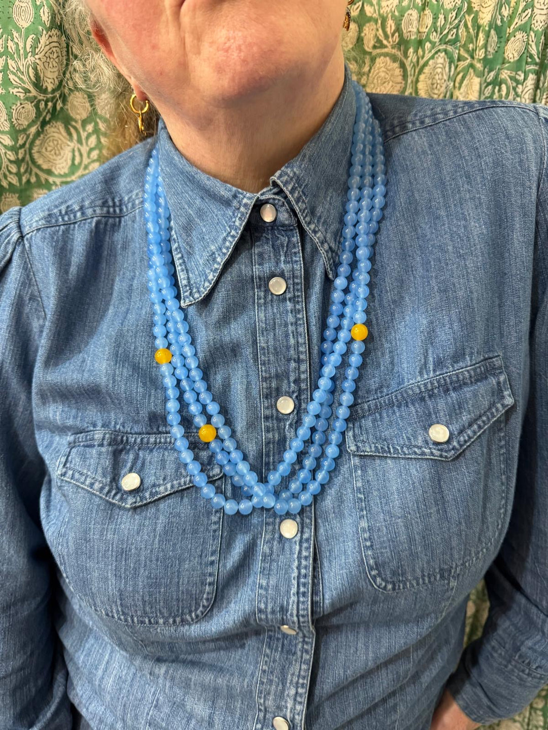Blue Chalcedony Beaded Necklace
