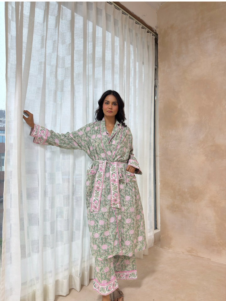 Johari Long Sleeve PJ set in sage green