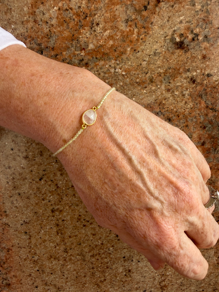 Jaipur Gem Bracelet - Quartz & Moonstone- SHIPS 9TH SEPTEMBER