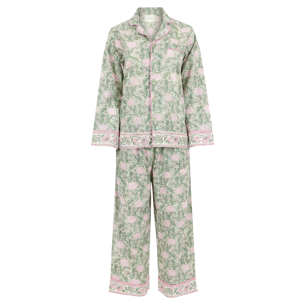 Johari Long Sleeve PJ set in sage green - Dilli Grey