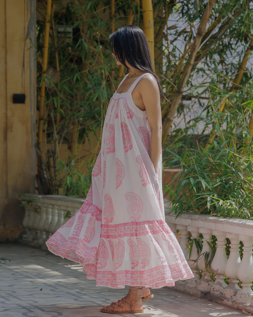 Kaya Maxi Sundress in Neon Pink