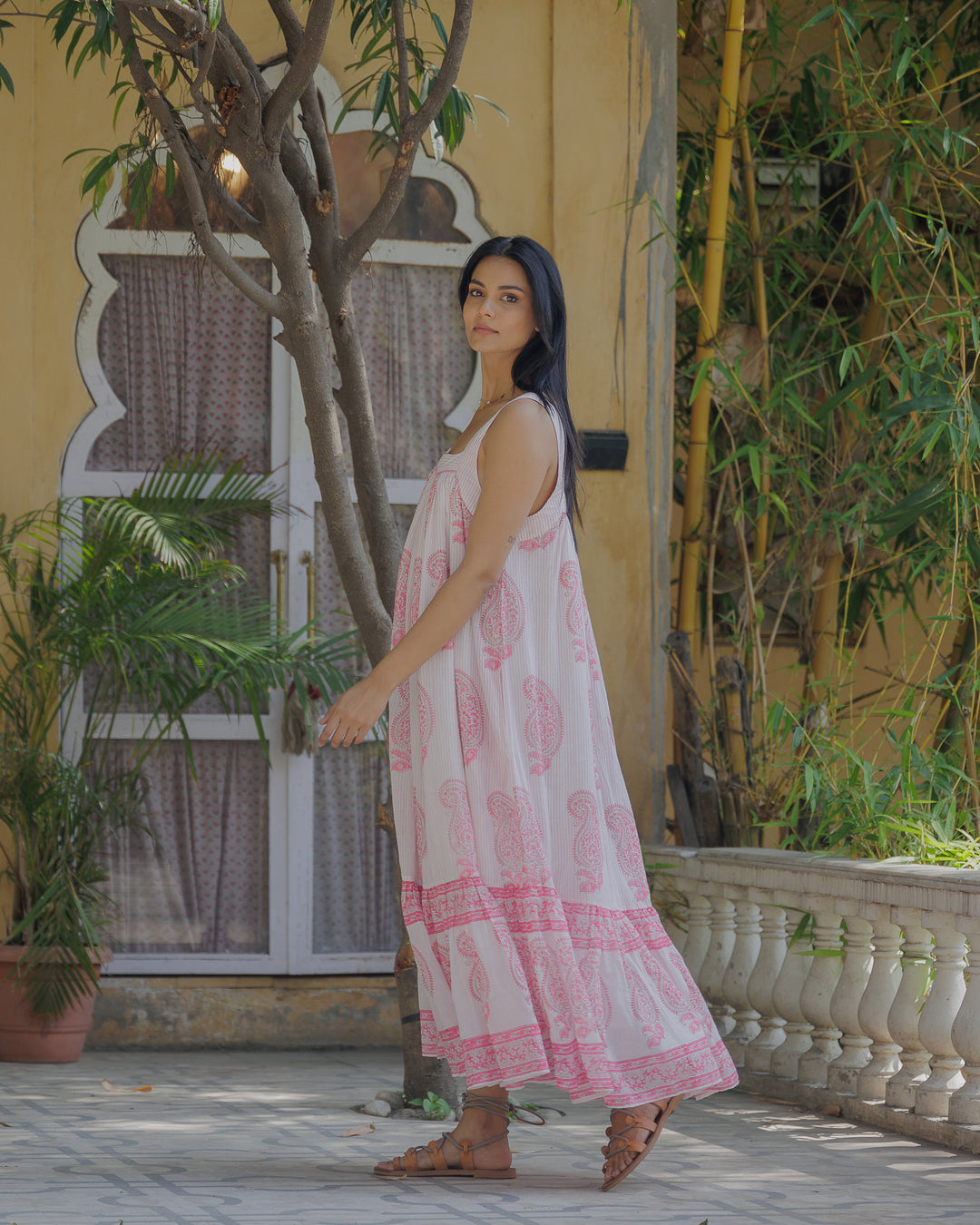 Kaya Maxi Sundress in Neon Pink