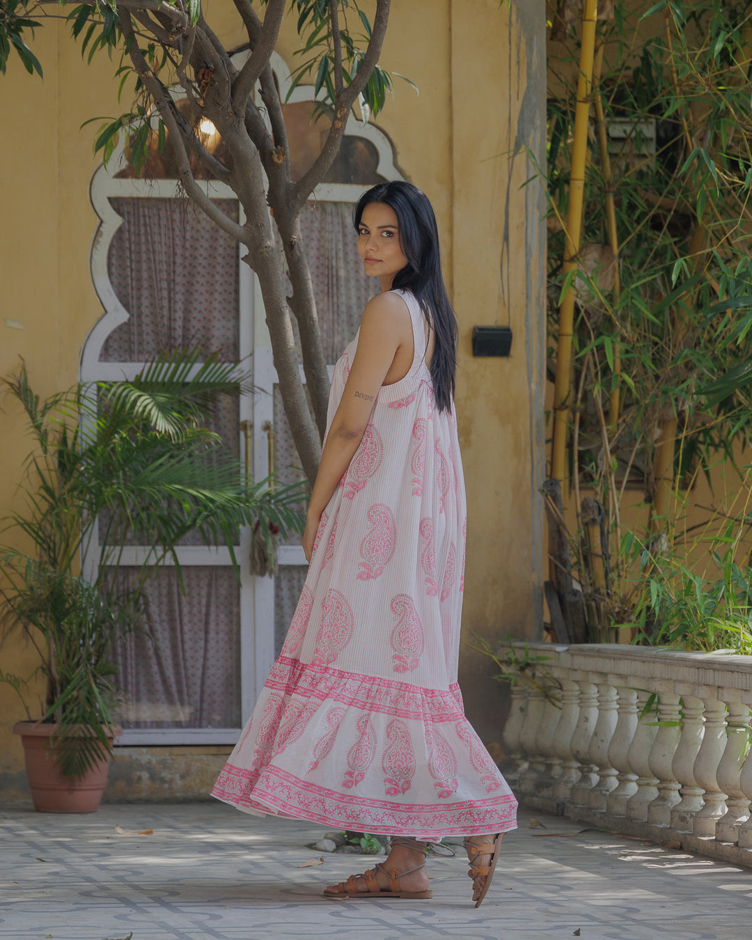 Kaya Maxi Sundress in Neon Pink