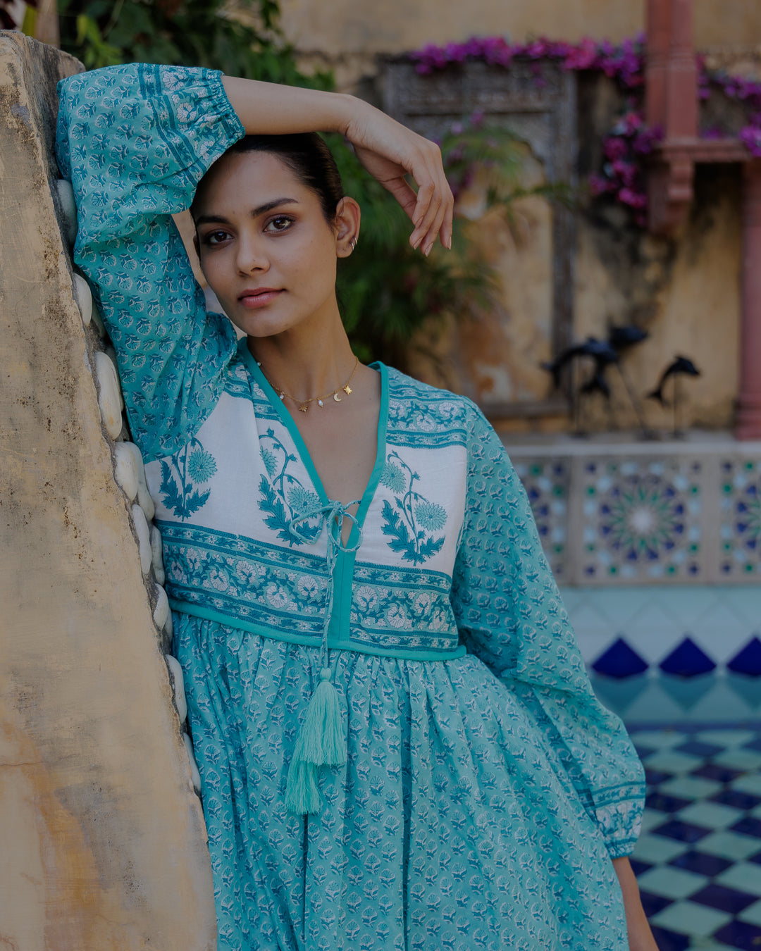 PRE ORDER: Jackie midi dress in Pool Blue (delivery 9th June)