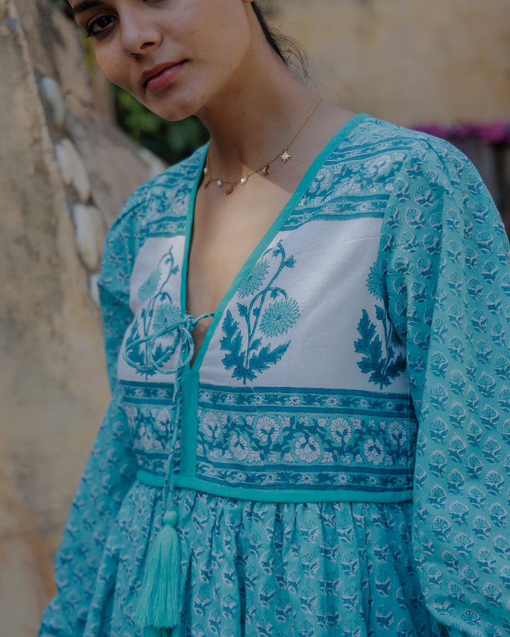 PRE ORDER: Jackie midi dress in Pool Blue (delivery 9th June)
