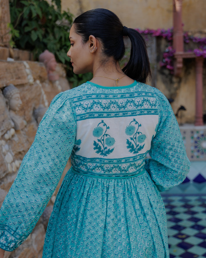 PRE ORDER: Jackie midi dress in Pool Blue (delivery 9th June)
