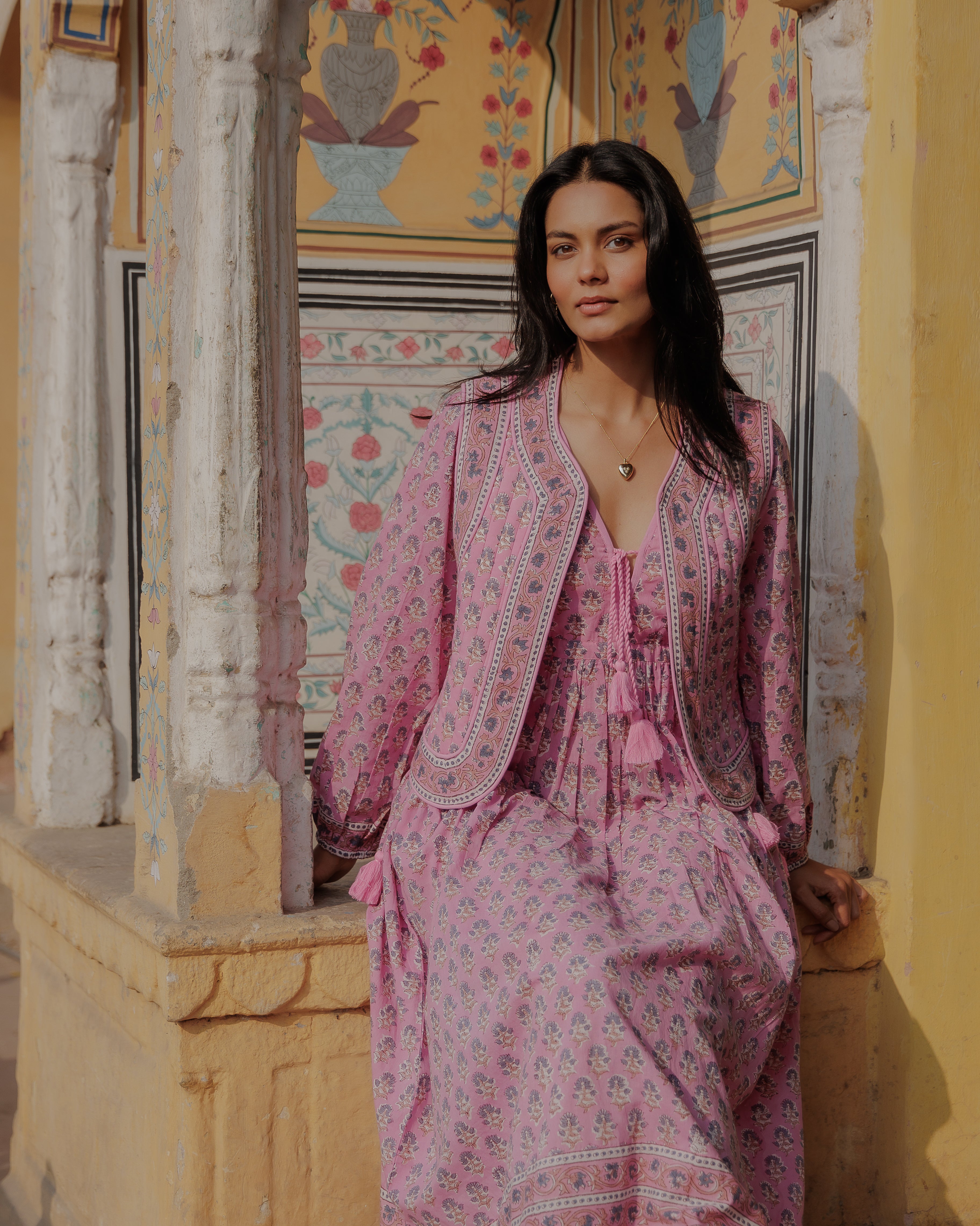 Quilted print jackets | Hand block print | Dilli Grey