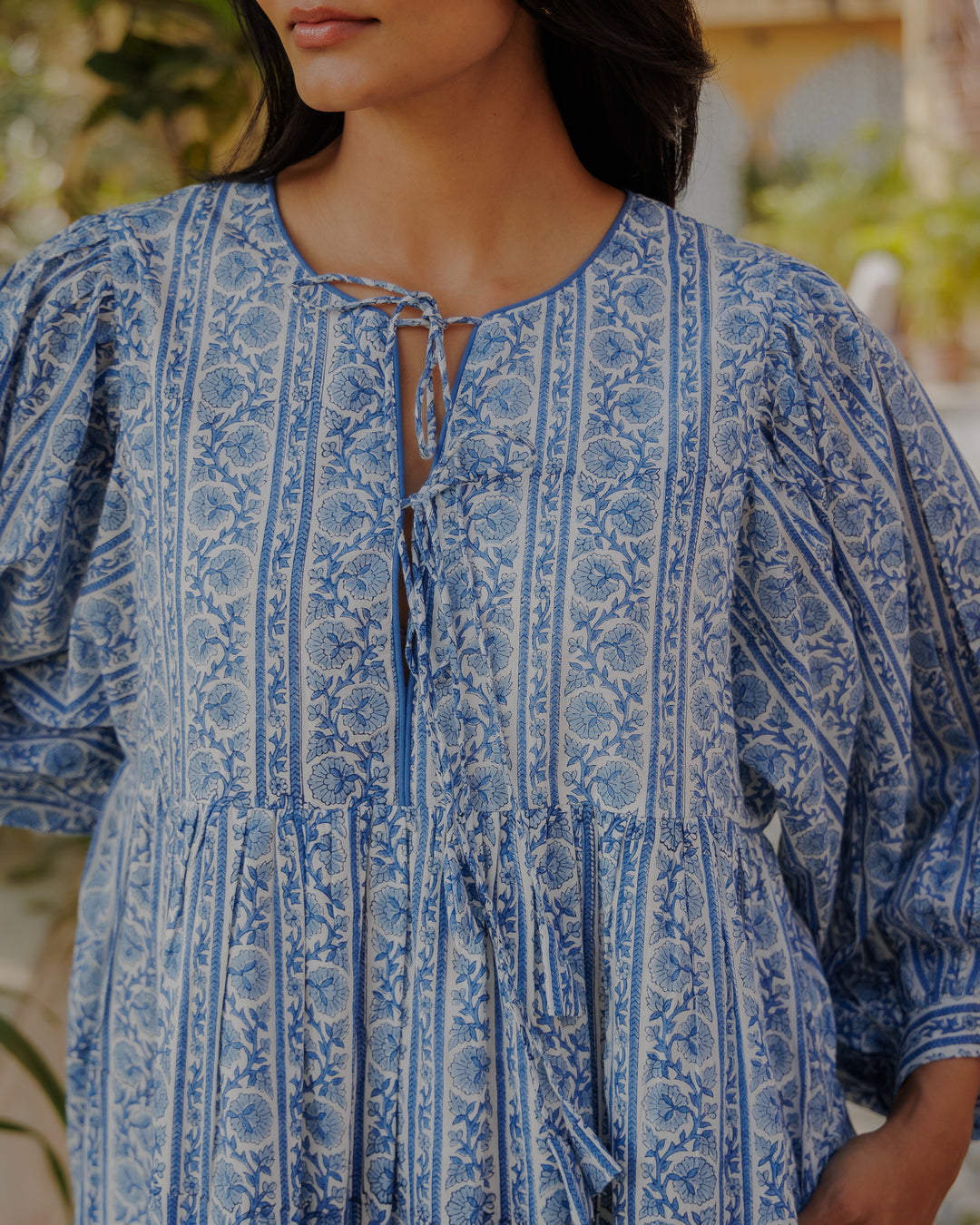 Farah Midi Dress in Dusty Blue