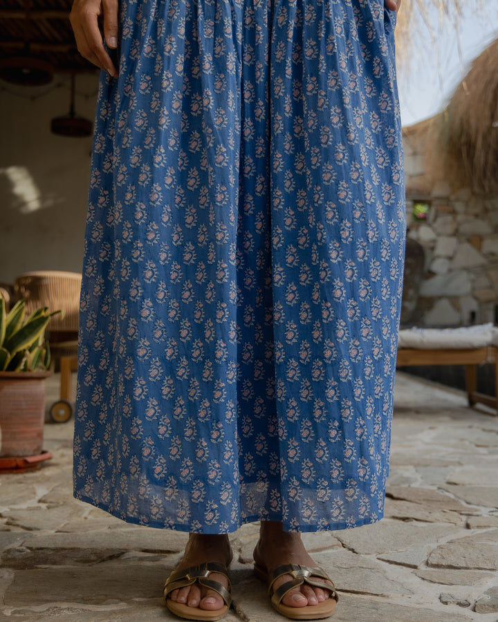 Asha 2-in-1 Maxi Skirt & Bandeau Dress in Lapis & pink - Dilli Grey