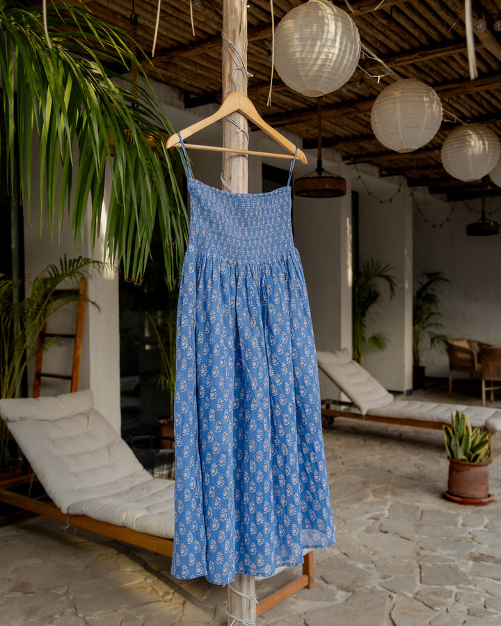 Asha 2-in-1 Maxi Skirt & Bandeau Dress in Lapis & pink - Dilli Grey
