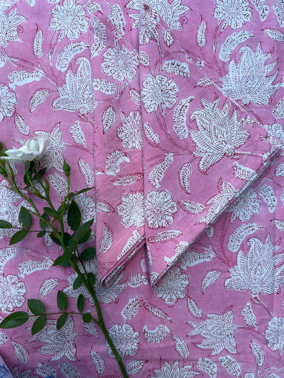 Champaca Print Tablecloth in Rani Pink