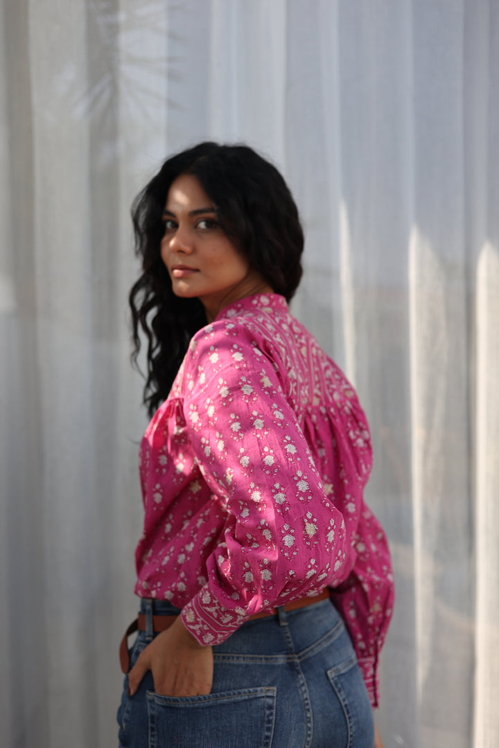 Sammia shirt in Magenta - Dilli Grey