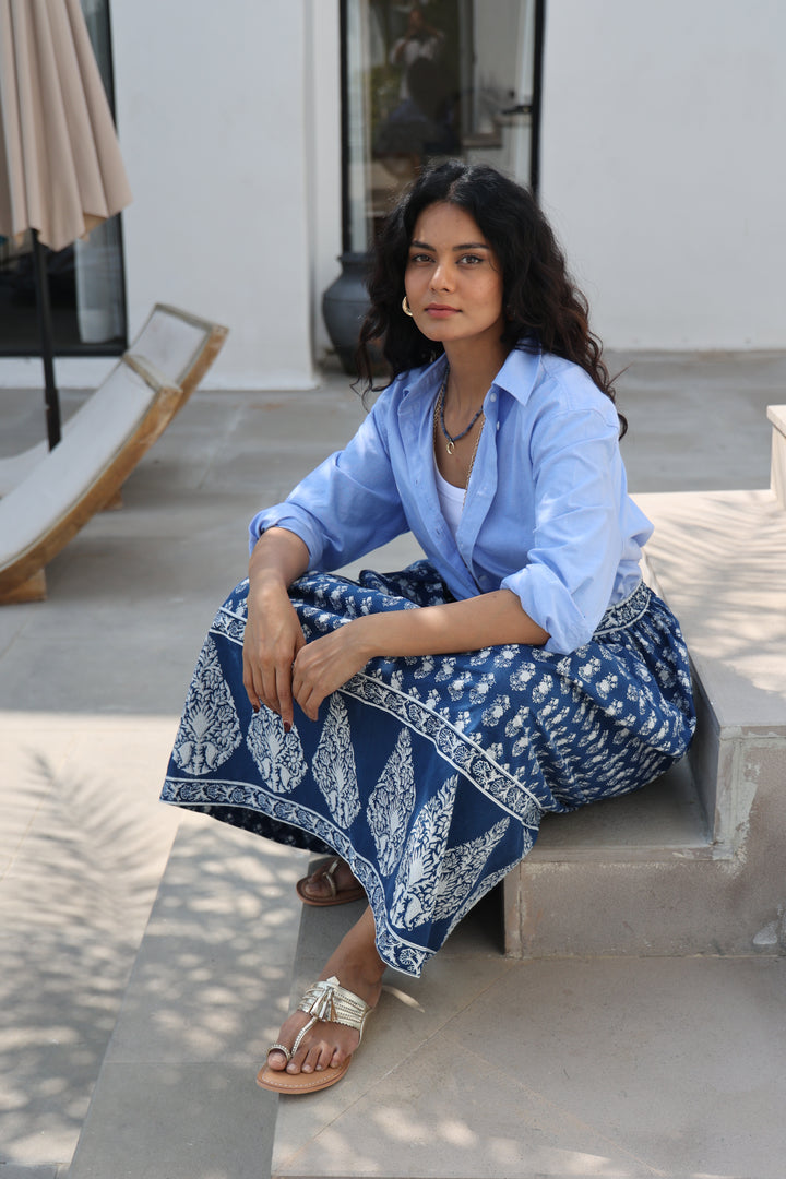 Suri Border Midi Skirt in Midnight - Dilli Grey