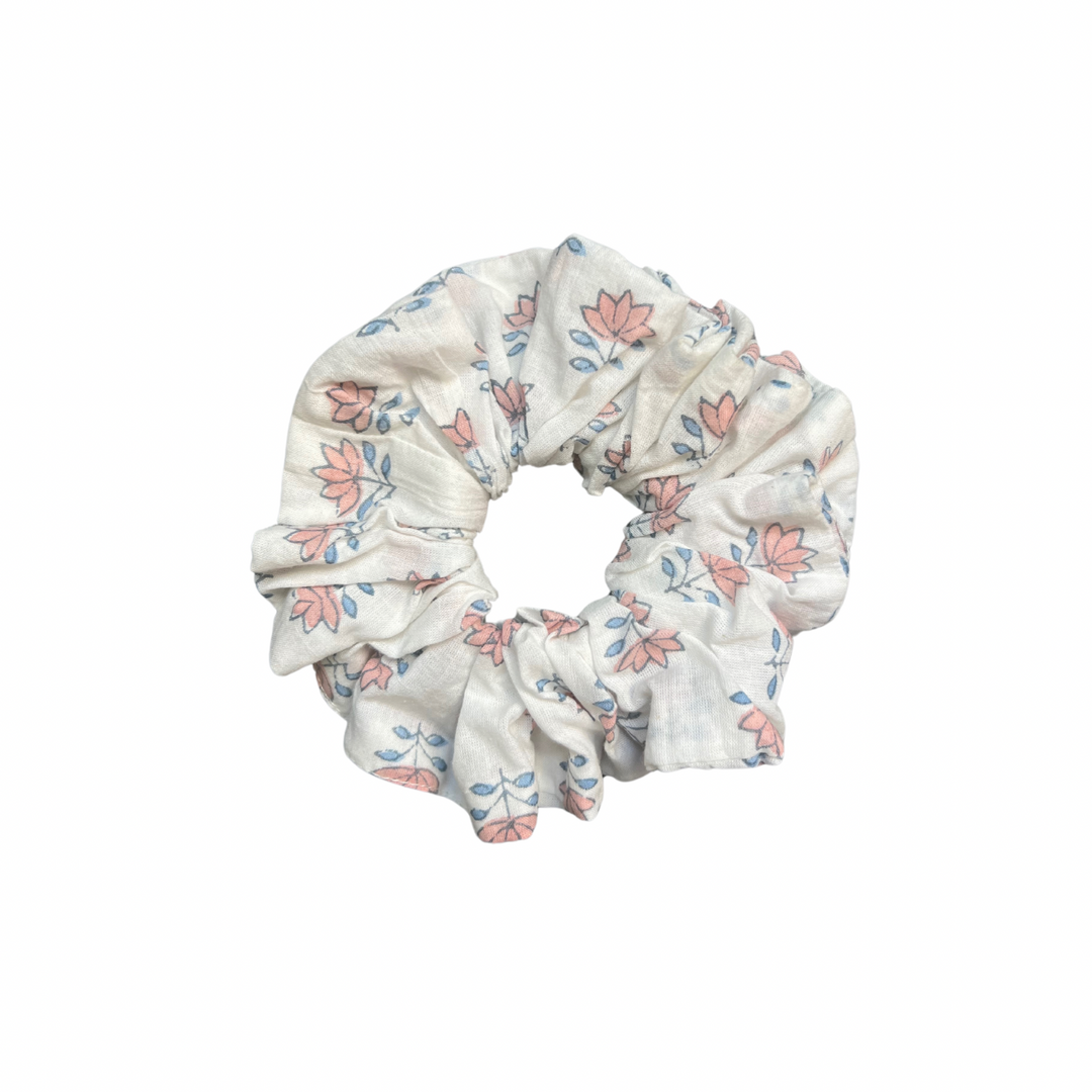 Glacier Blue Lotus Scrunchie