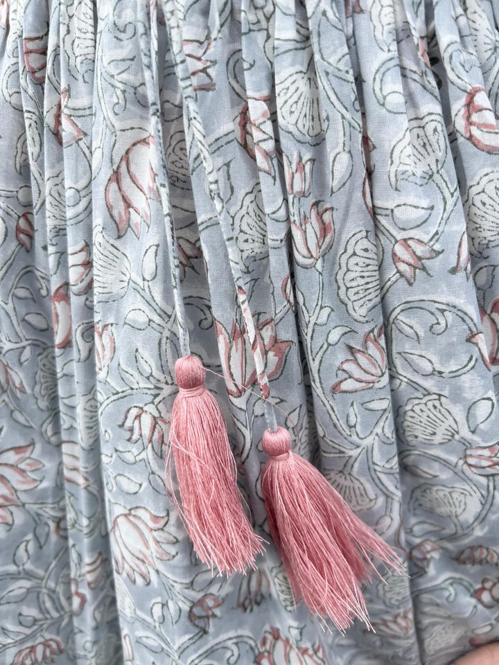 Fifi Boho Midaxi Dress In Dusty Blue