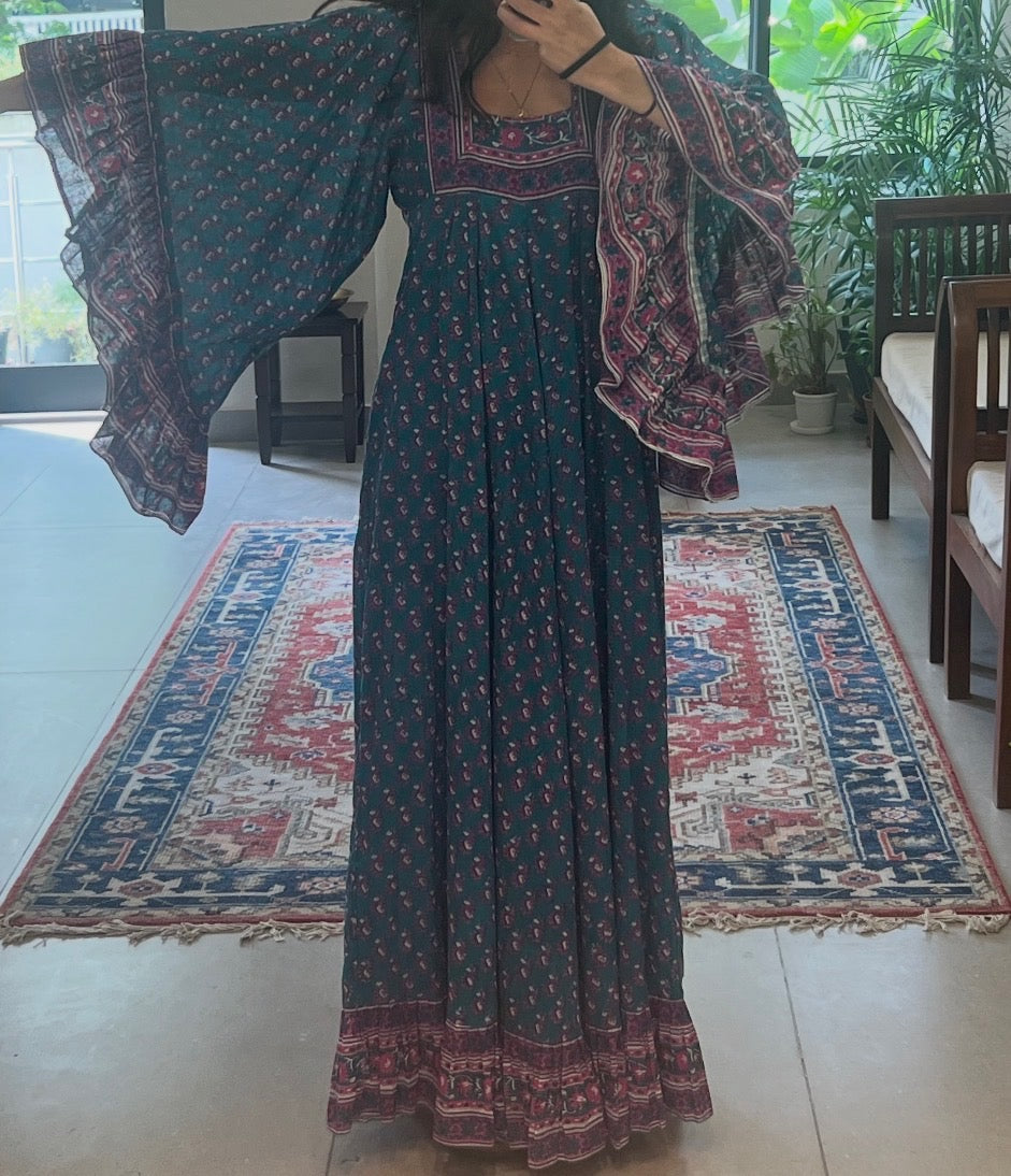 Goddess Maxi Dress In Teal and Magenta - Dilli Grey