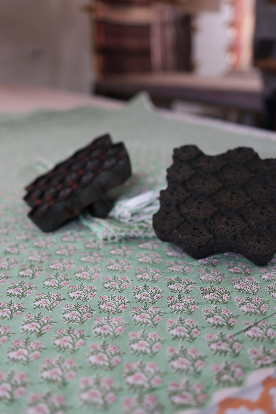 Mogra Shorts PJ set in Sage Green and Pink - Dilli Grey