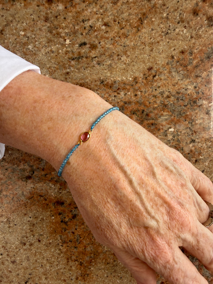 Jaipur Gem Bracelet - Blue Topaz & Tourmaline  - SHIPS 9TH SEPTEMBER