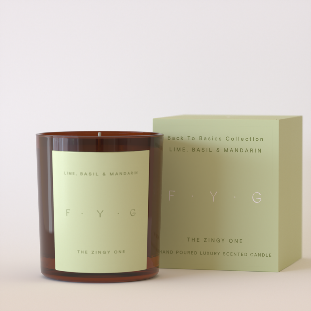 Lime, Basil & Mandarin Candle: Amber / Glass - Dilli Grey