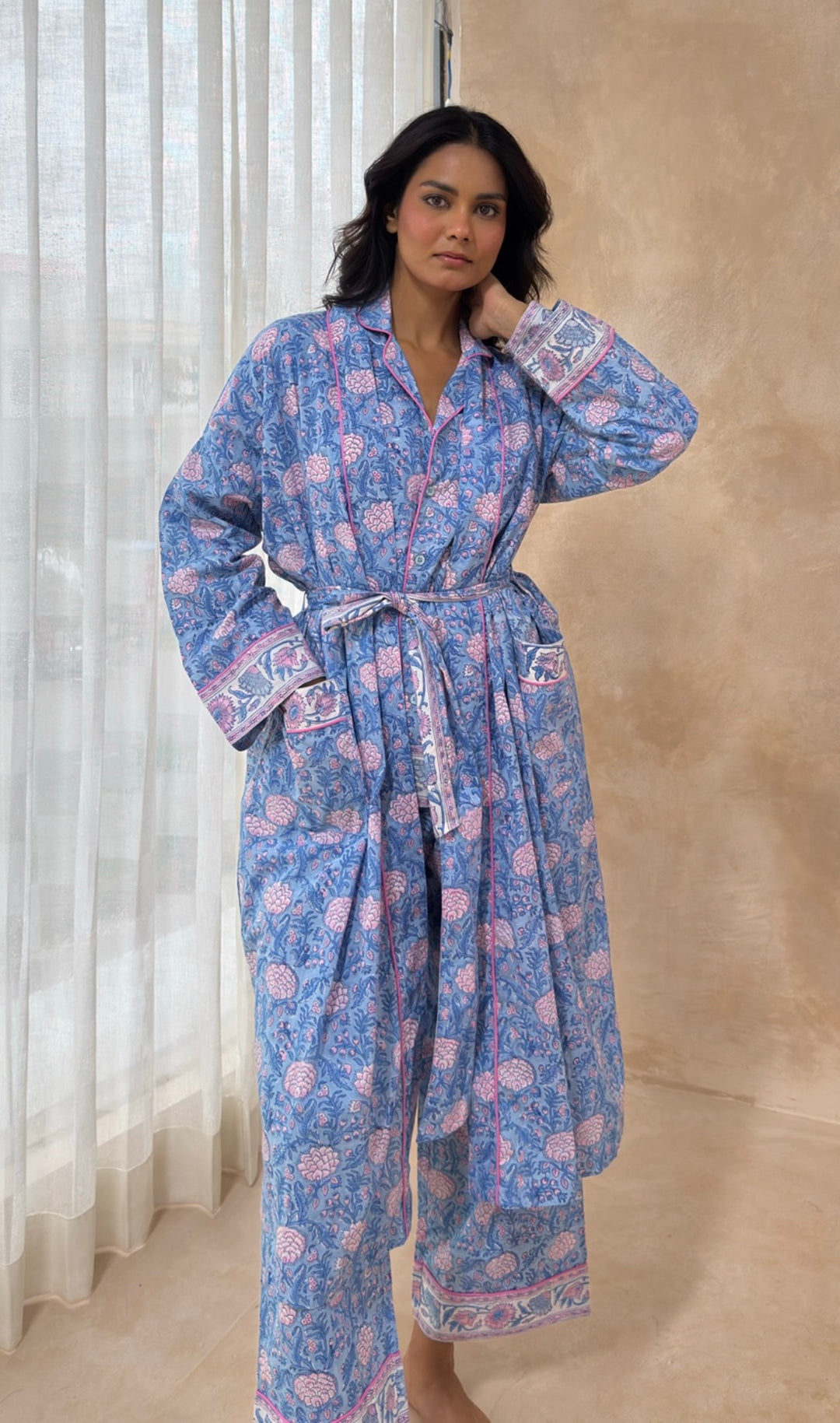 Johari Robe in dusty blue