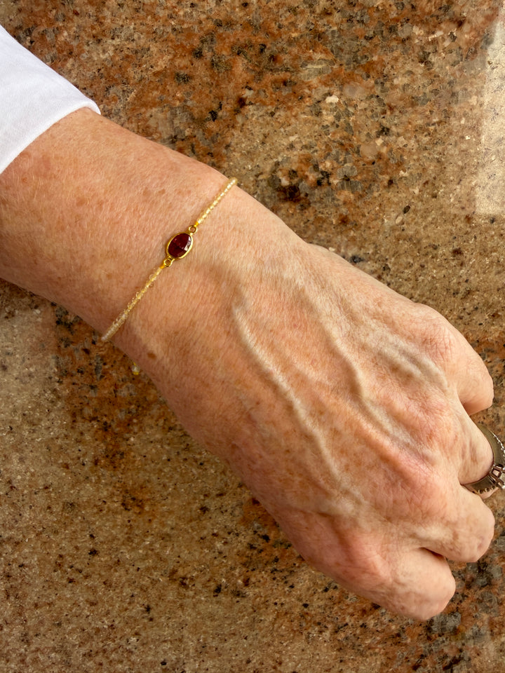 Jaipur Gem Bracelet - Tourmaline & Rutilated Quartz  - SHIPS 9TH SEPTEMBER