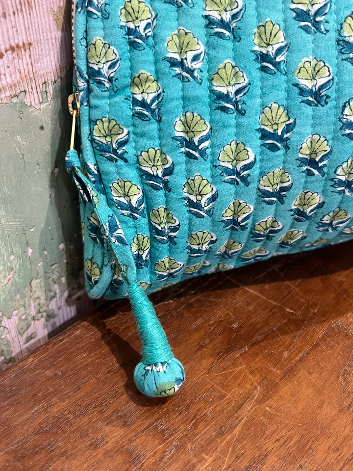 Daisy Buta Makeup Pouch in pool blue