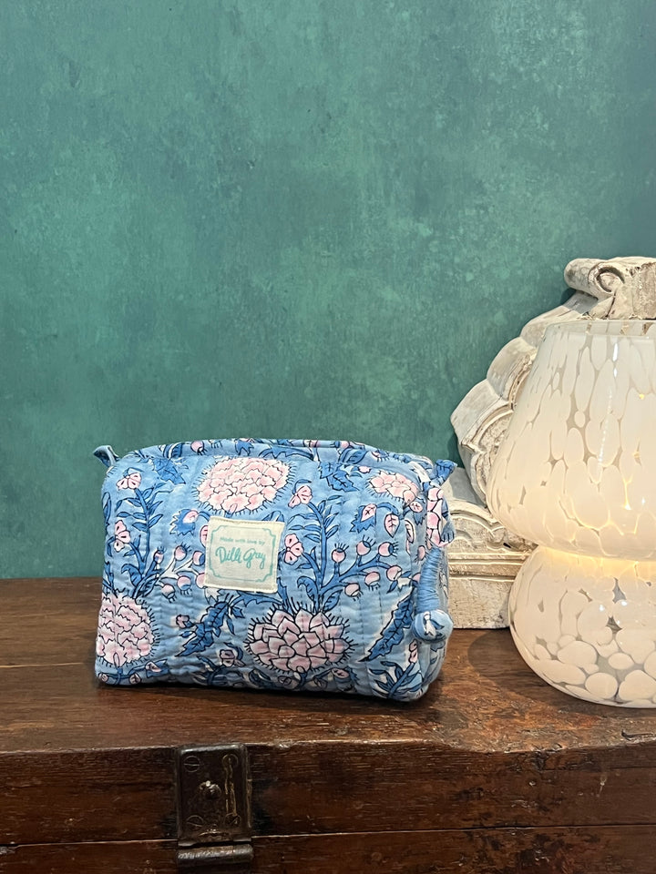 Johari Mini Washbag in blue and pink