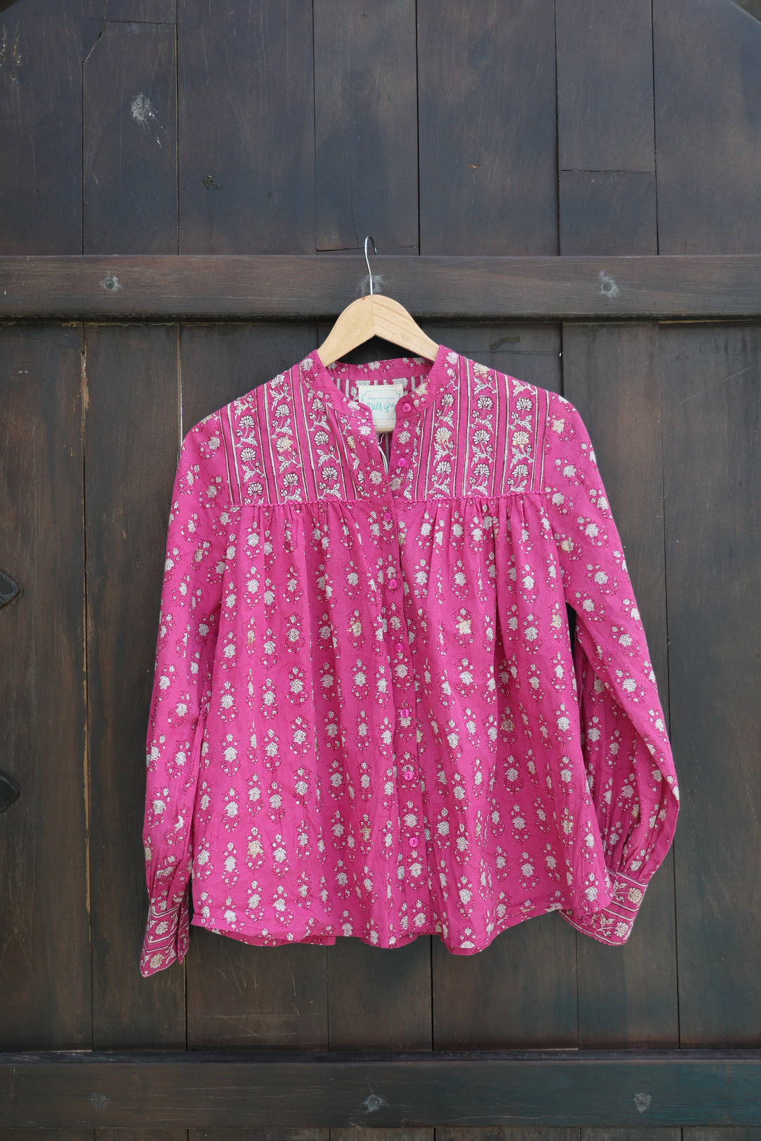 Sammia shirt in Magenta - Dilli Grey