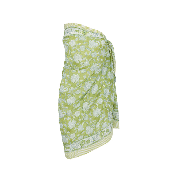 100% Cotton Sarong in Citrine Champaca Print