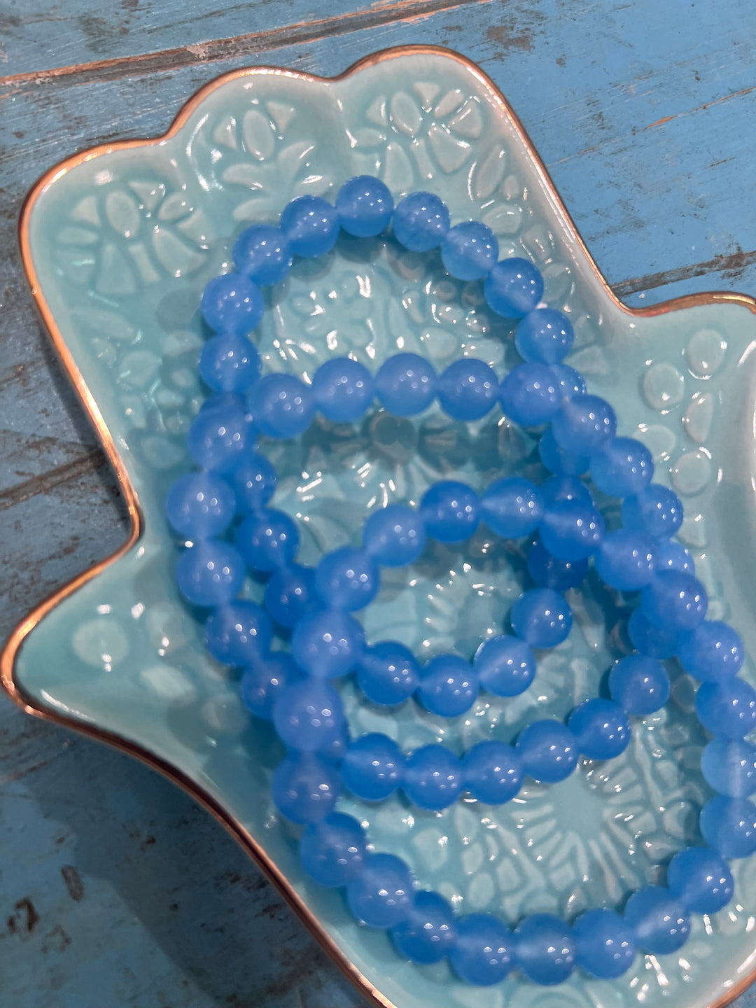 Blue chalcedony crystal Bracelet