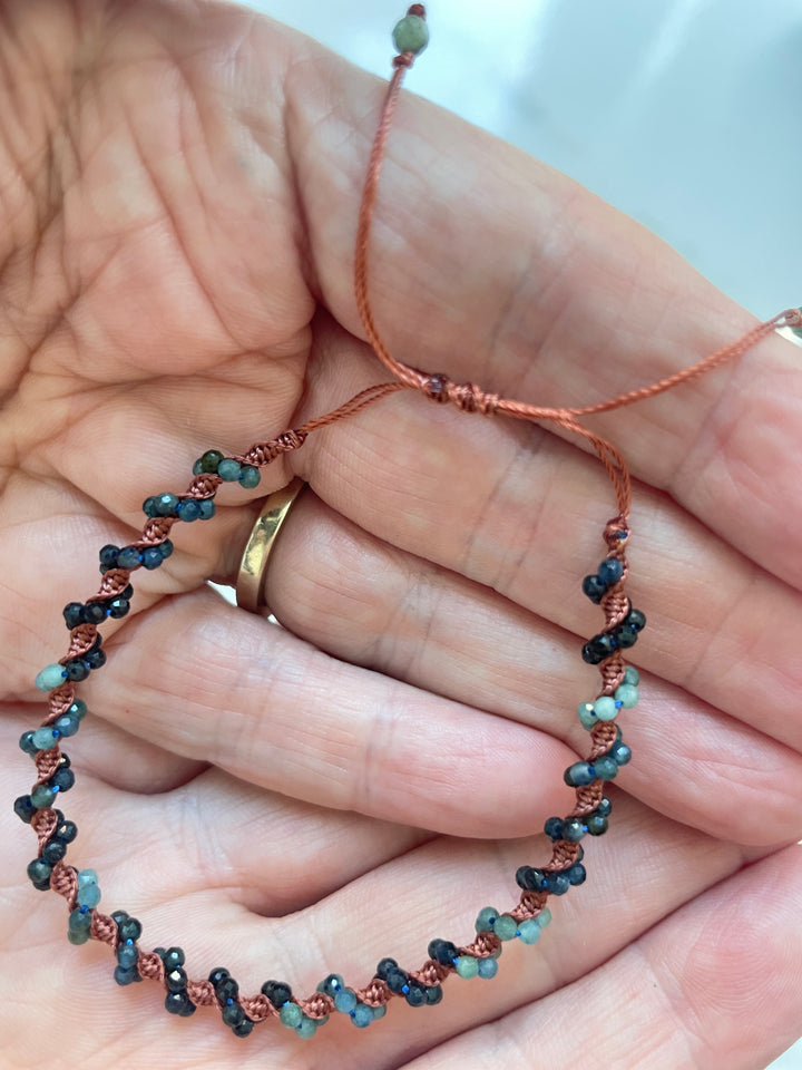 Jaipur Plaited Gem Bracelet in Blue Tourmaline