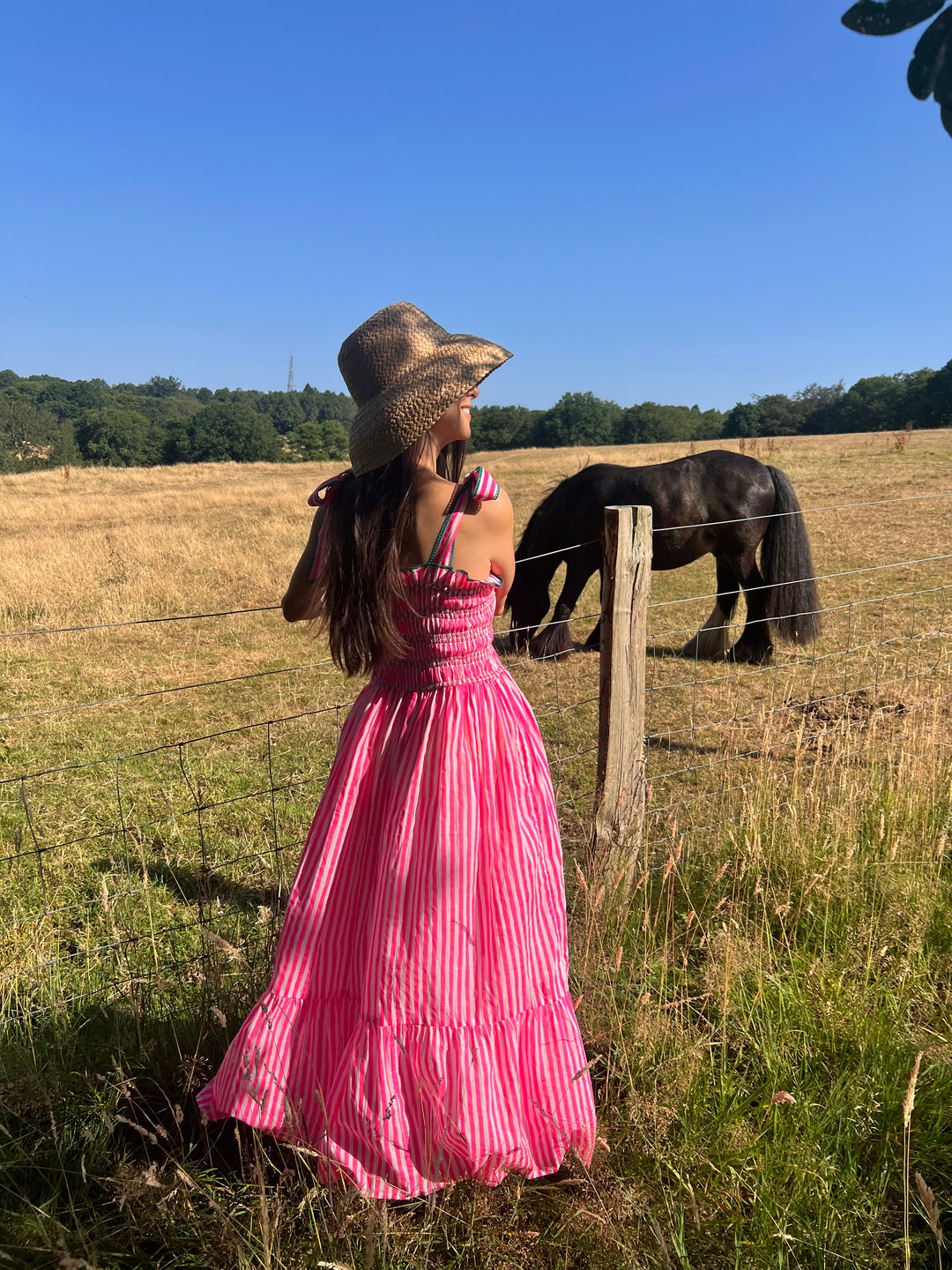Yasmin Smocked Sundress in Neon Pink