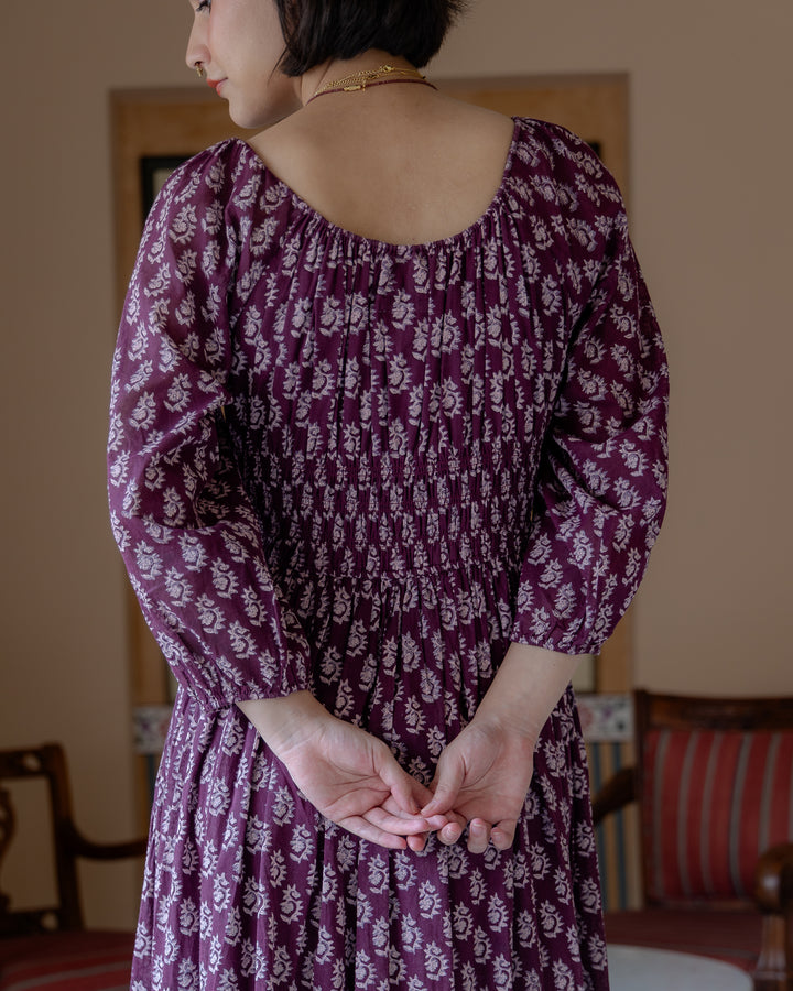 Lara Midi Dress In Burgundy - - delivery beg Nov