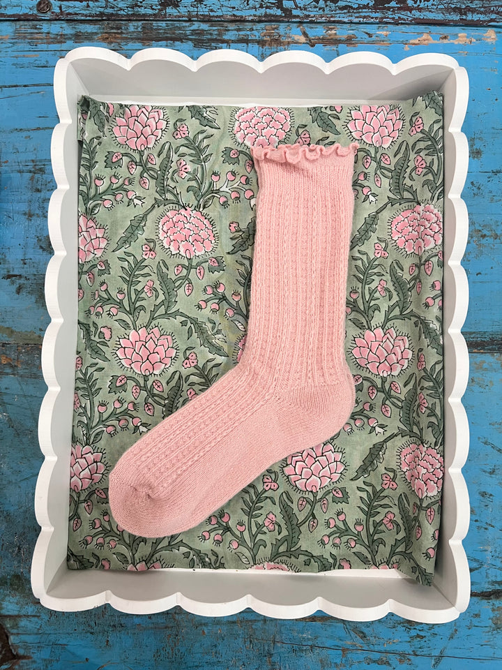 Ruffle Socks in Jaipur pink